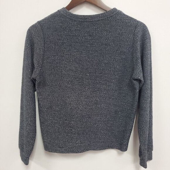 Marine Layer Women Chill Textured Sweatshirt Size XS Gray Organic Comfort Lounge - Picture 2 of 11